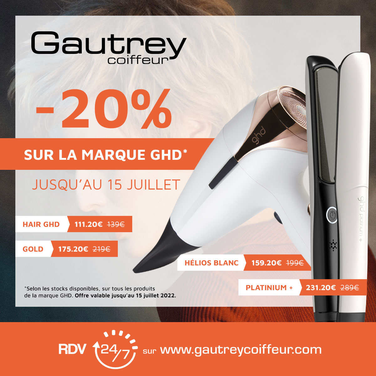 -20% sur les produits GHD dans vos salons Gautrey