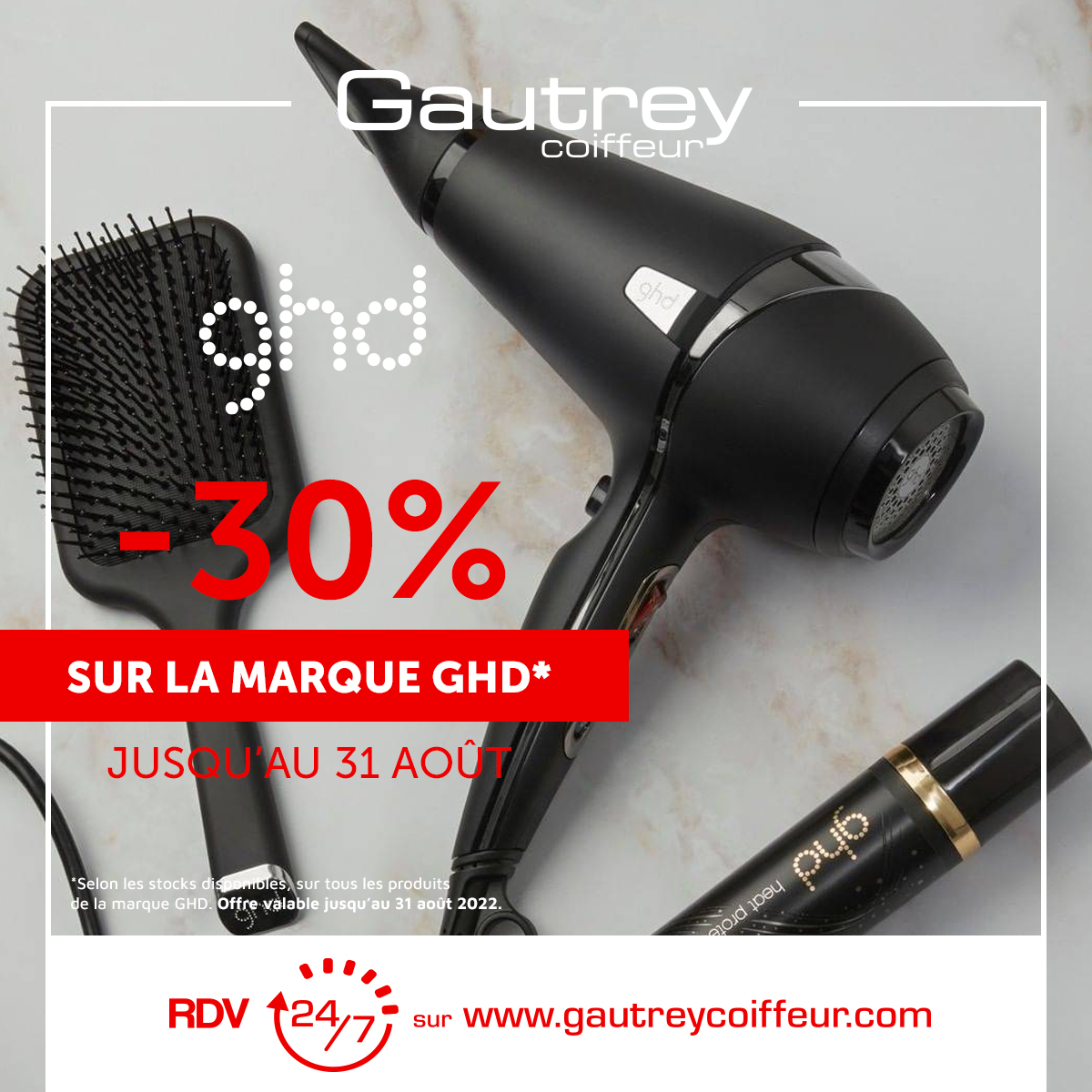 -30% sur les produits GHD dans vos salons Gautrey