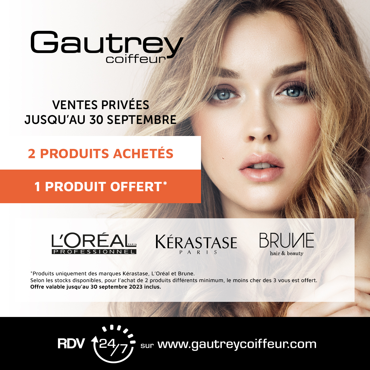 Ventes privées : 2 produits achetés = 1 offert