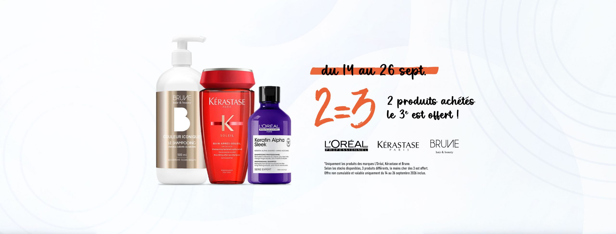 2 produits achetés = le 3ᵉ offert !